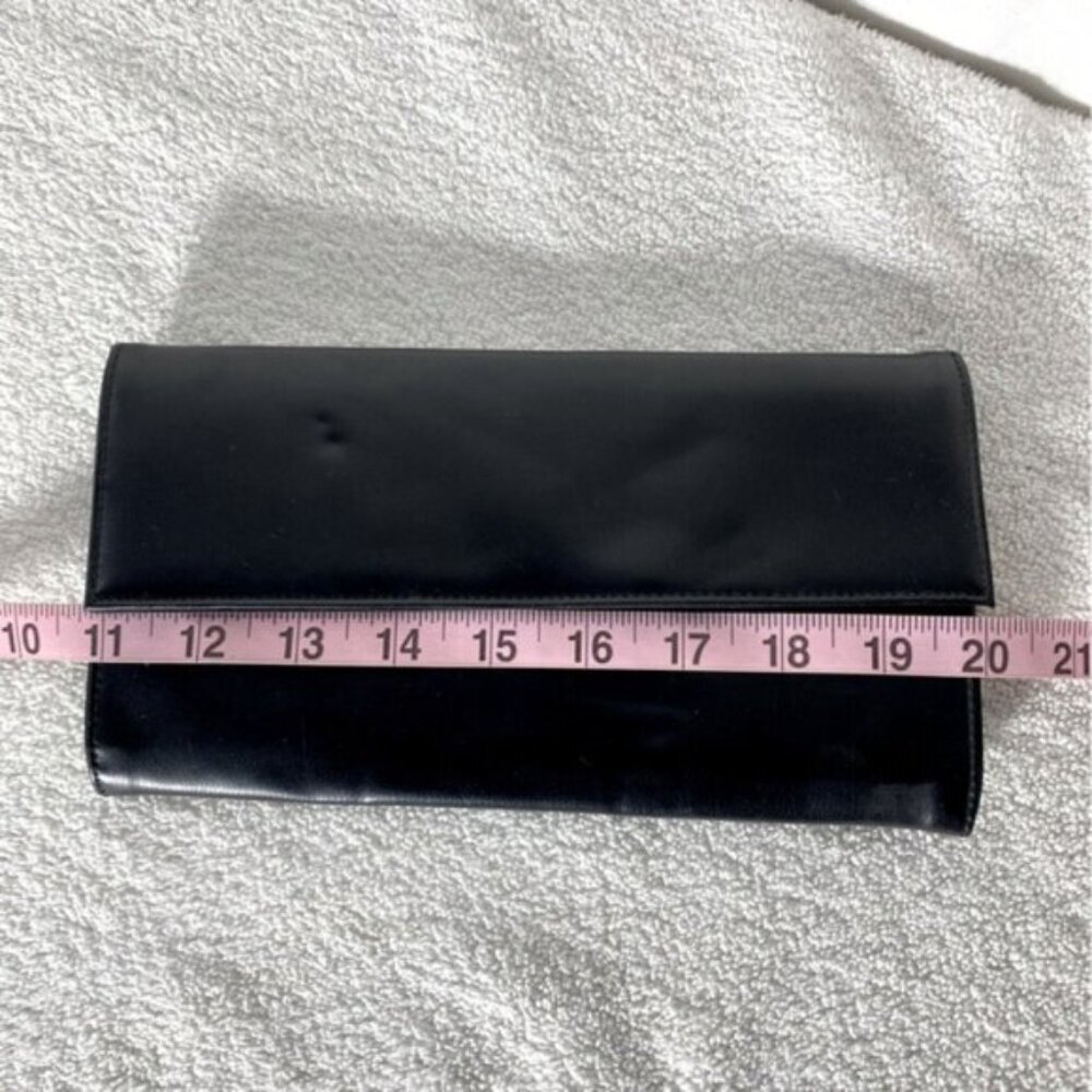 Vintage Black Clutch Handbag Wallet Purse - Picture 12 of 13